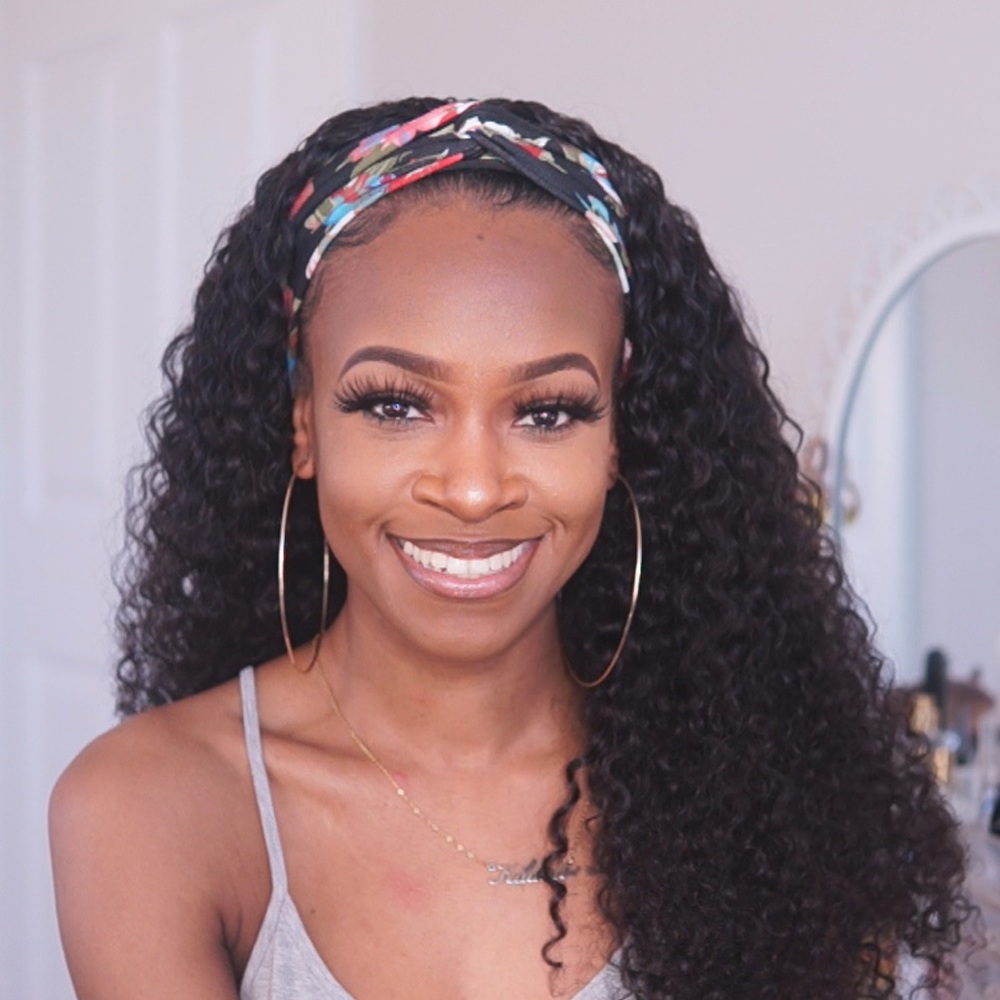 22 inch Curly Headband Wig